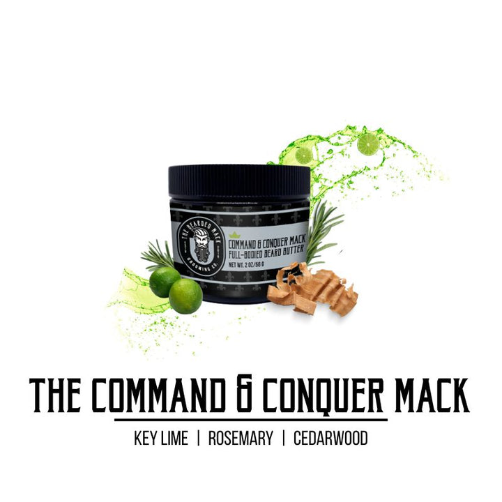 Command & Conquer Mack Beard Butter - Key Lime, Rosemary + Cedarwood Beard Butter The Bearded Mack Grooming CO