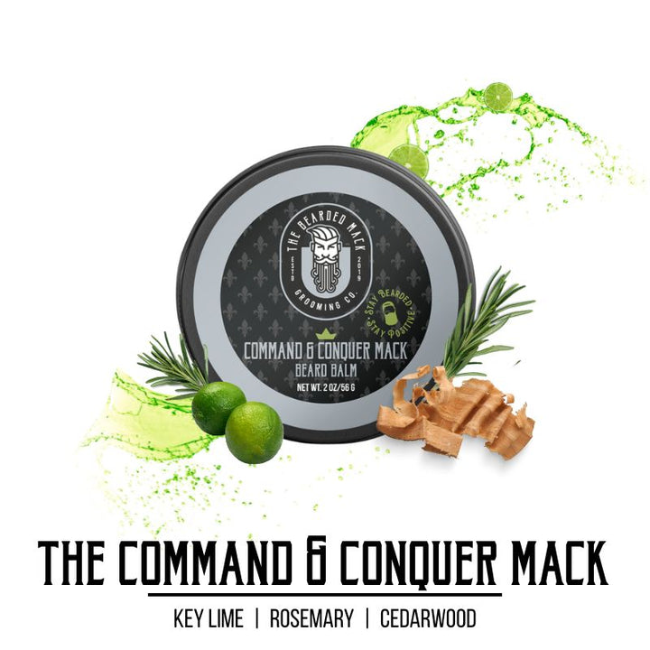 Command & Conquer Mack Beard Balm - Key Lime, Rosemary + Cedarwood Beard Balm The Bearded Mack Grooming CO.