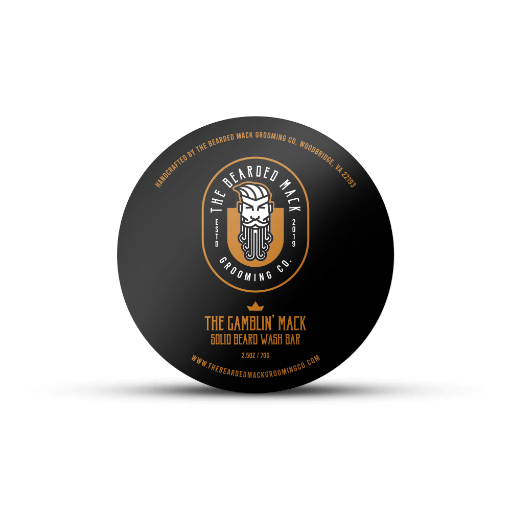 The Gamblin’ Mack Solid Beard Wash Bar - Oud, Leather + Frankincense Solid Beard Wash Bar The Bearded Mack Grooming CO   