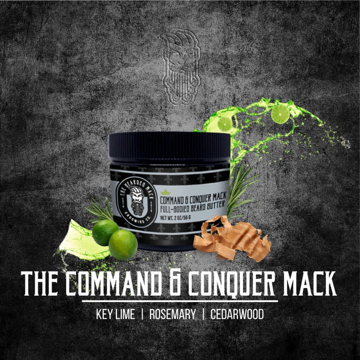Command & Conquer Mack Beard Butter - Key Lime, Rosemary + Cedarwood Beard Butter The Bearded Mack Grooming CO
