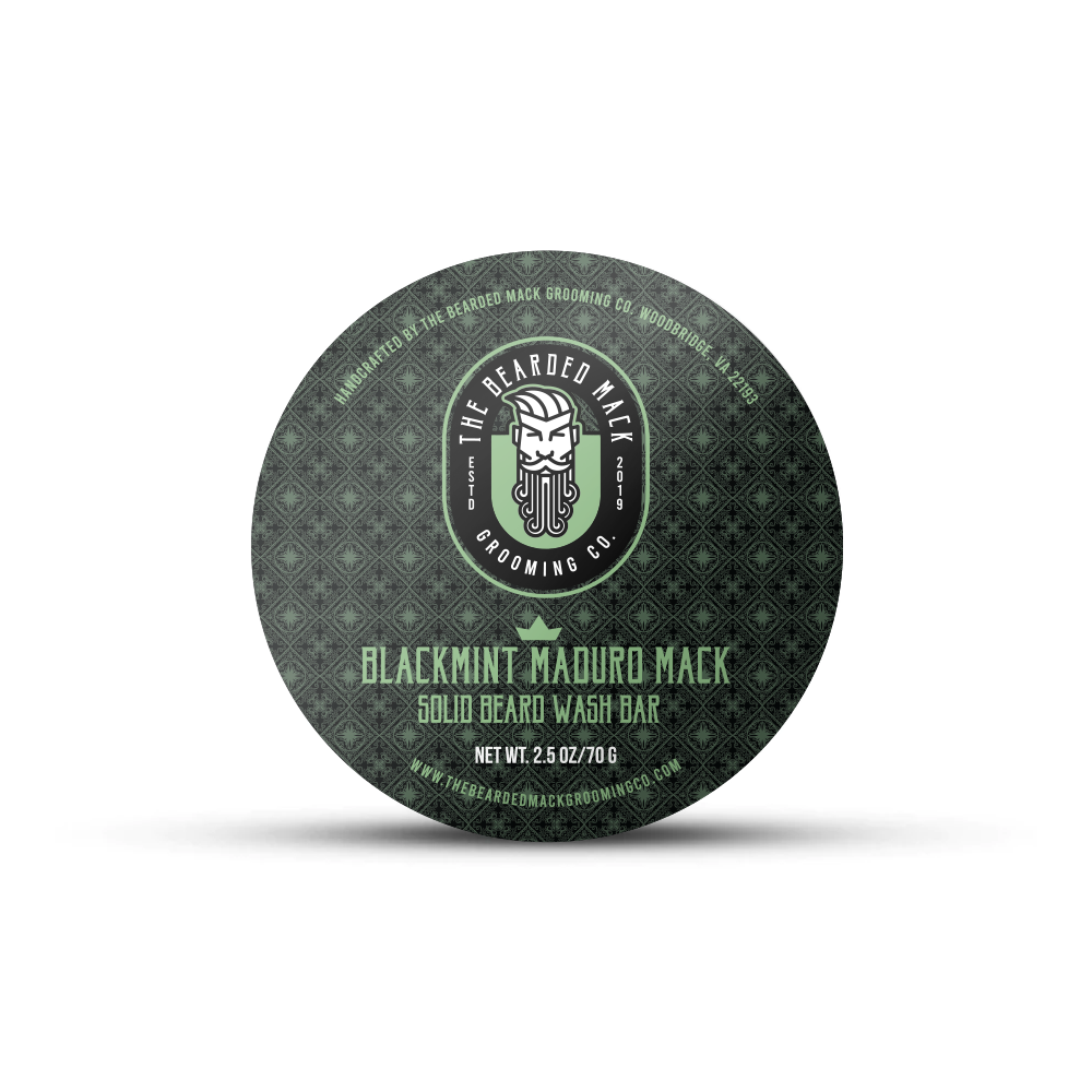 Blackmint Maduro Mack Solid Beard Wash Bar - Warm Tobacco, Black Tea + Mint Solid Beard Wash Bar The Bearded Mack Grooming CO