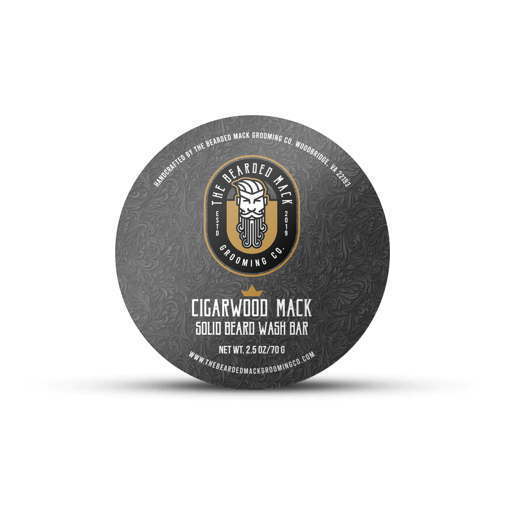 Cigarwood Mack Solid Beard Wash Bar - Tobacco, Oud + Smoky Vanilla Solid Beard Wash Bar The Bearded Mack Grooming CO   