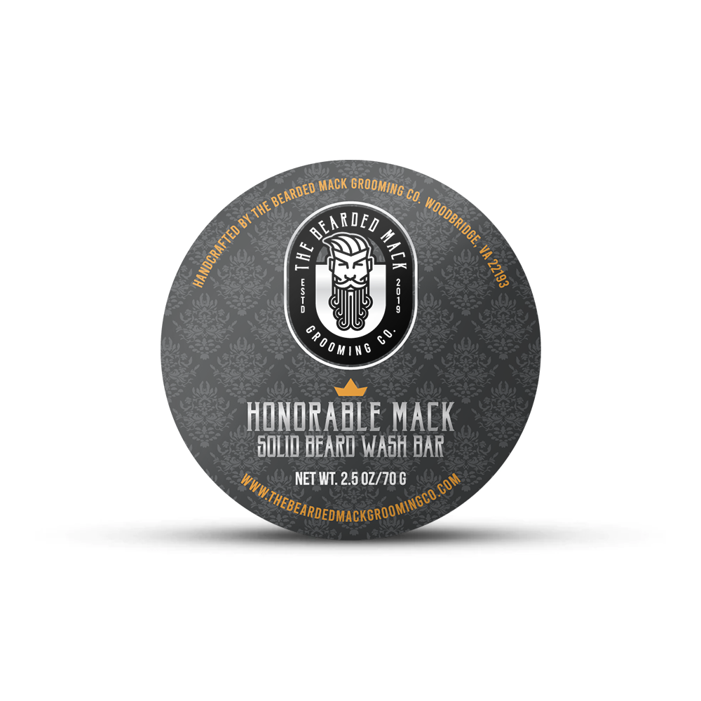 Honorable Mack Solid Beard Wash Bar - Oud, Saffron, Tobacco + Vanilla Solid Beard Wash Bar The Bearded Mack Grooming CO