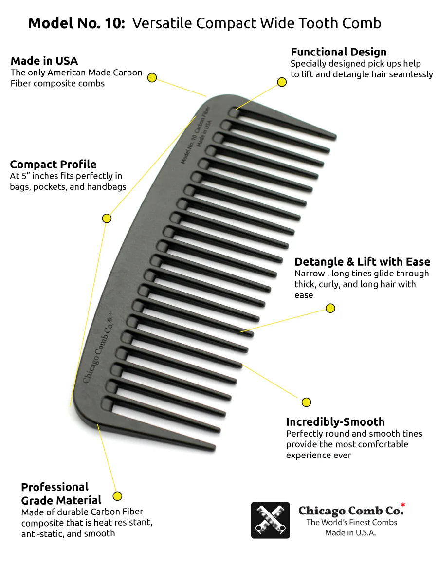 The Bearded Mack Custom Carbon Fiber Chicago Comb Model 10  The Bearded Mack Grooming CO