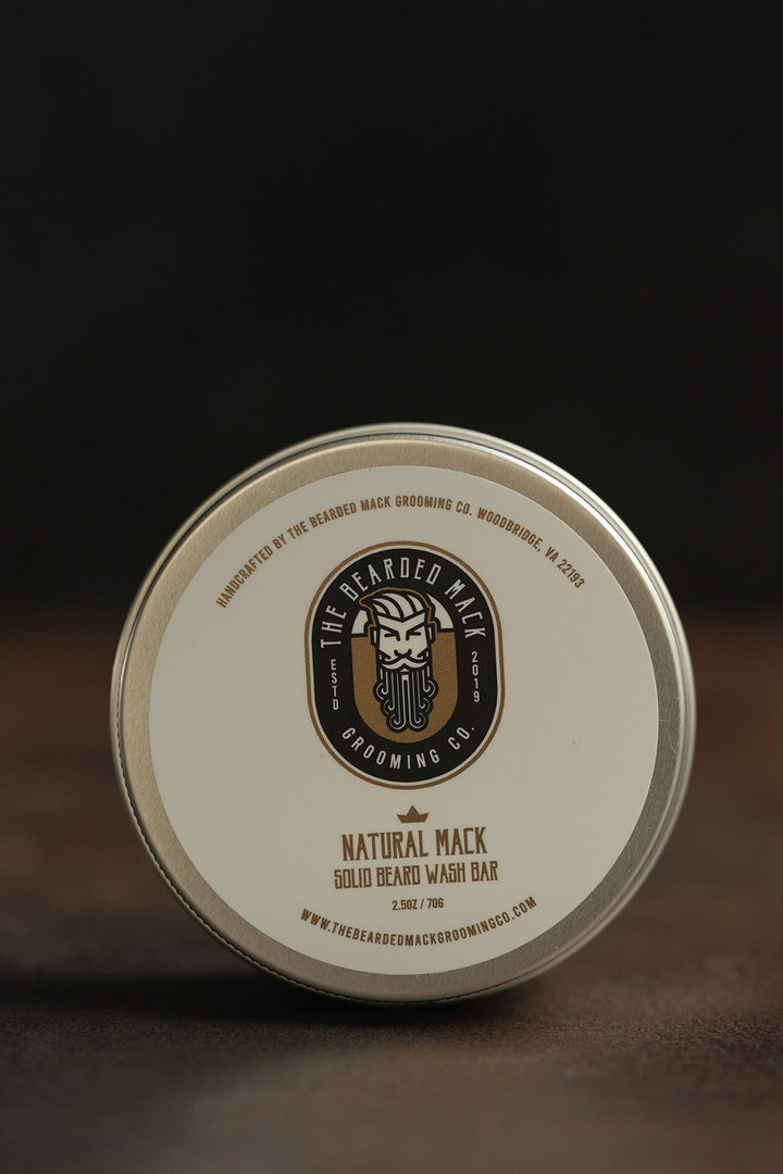 Natural Mack Solid Beard Wash Bars - Unscented Solid Beard Wash Bar The Bearded Mack Grooming CO