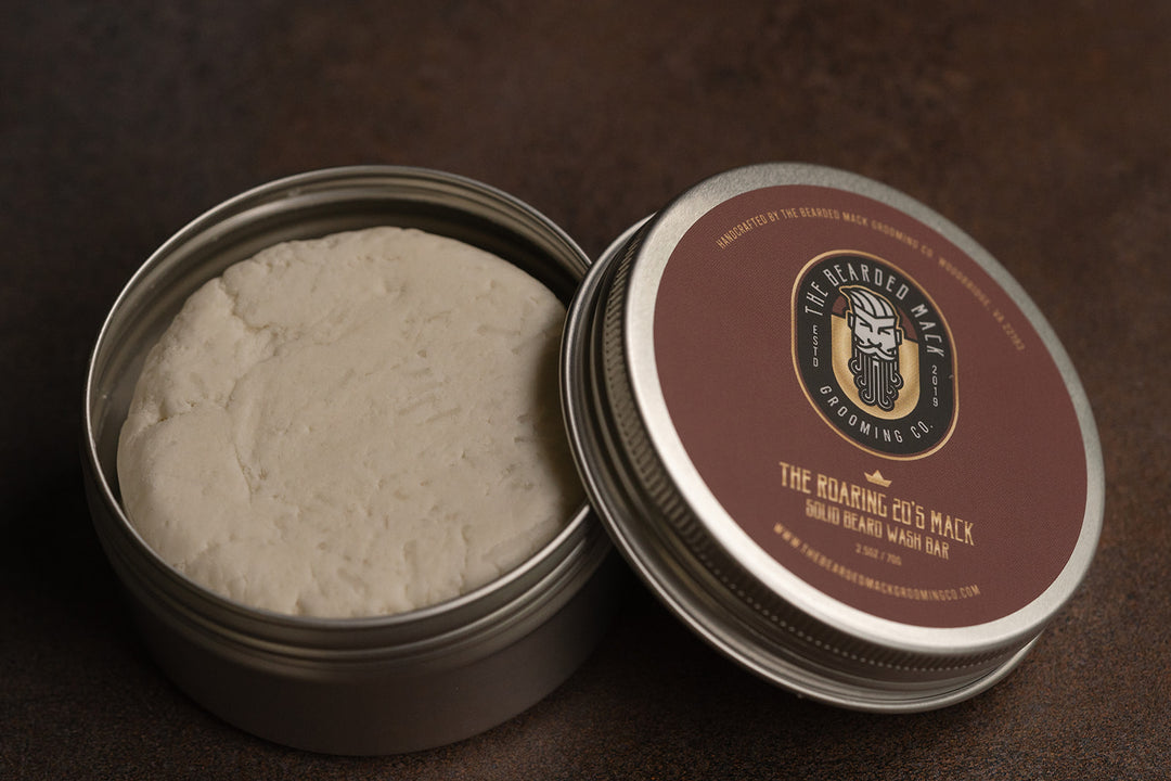 The Roaring 20's Mack Solid Beard Wash Bar - Bay Rum, Leather + Tobacco Solid Beard Wash Bar The Bearded Mack Grooming CO