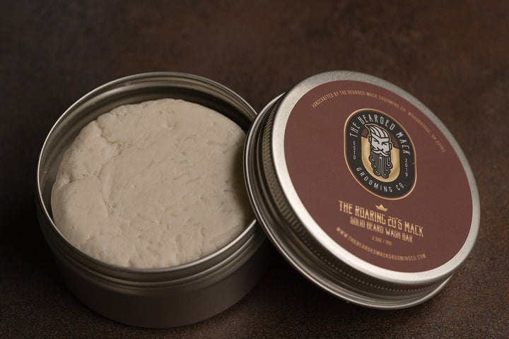 The Roaring 20's Mack Solid Beard Wash Bar - Bay Rum, Leather + Tobacco Solid Beard Wash Bar The Bearded Mack Grooming CO