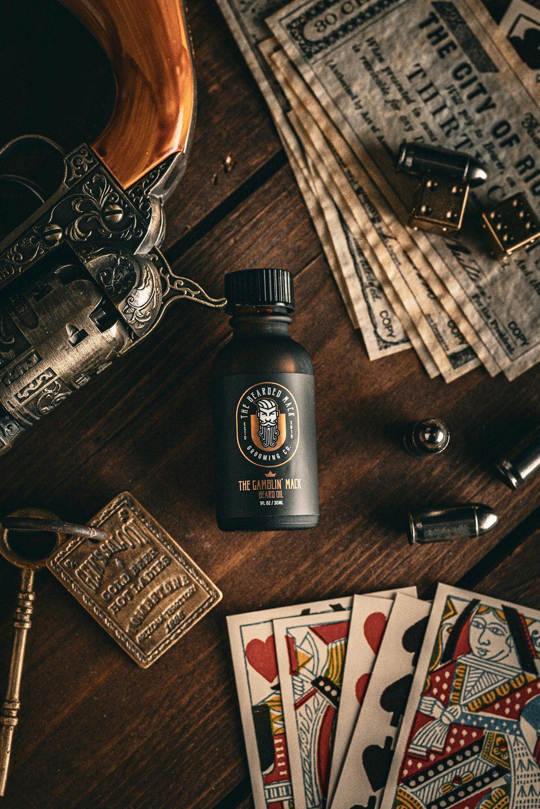 The Gamblin' Mack Beard Oil - Oud, Leather + Frankincense Beard Oil The Bearded Mack Grooming CO