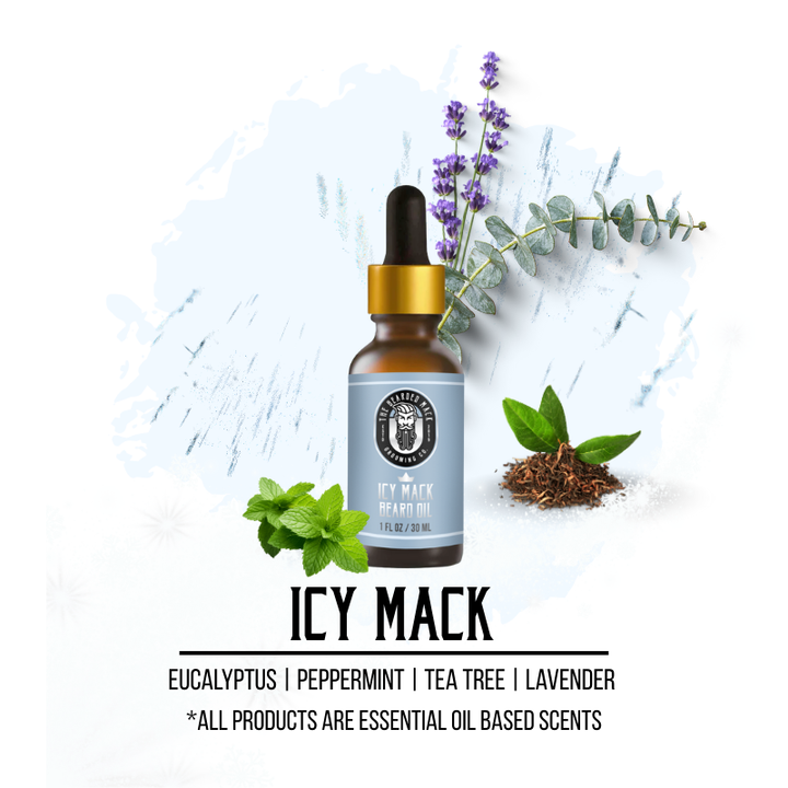 Icy Mack Signature Beard Oil | Eucalyptus • Peppermint • Tea Tree Beard Oil The Bearded Mack Grooming CO