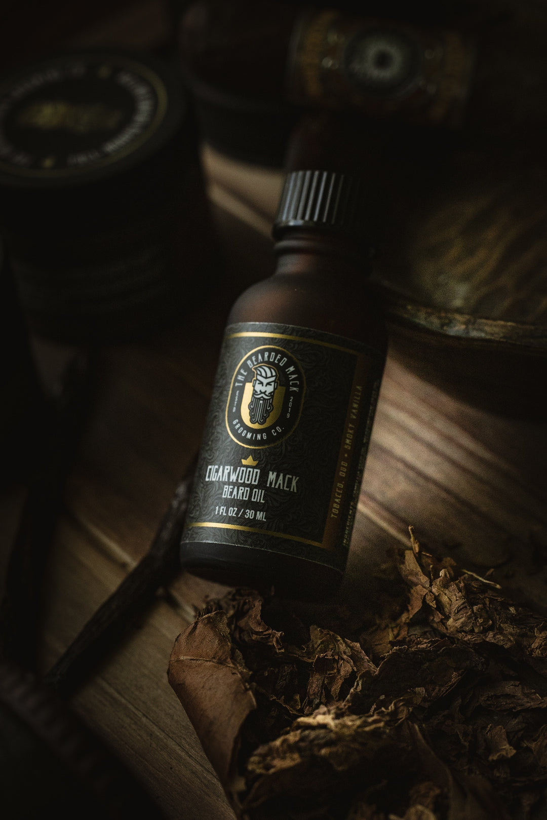 Cigarwood Mack Beard Oil -  Tobacco, Oud + Smoky Vanilla Beard Oil The Bearded Mack Grooming CO   