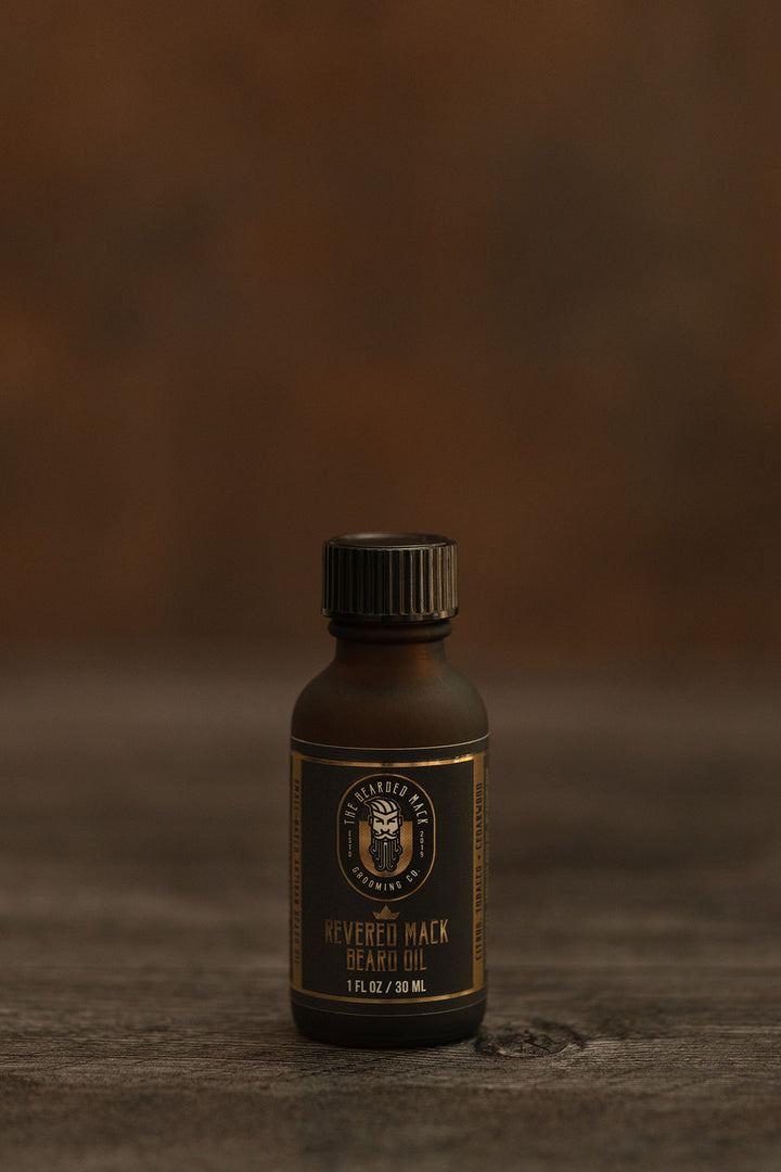 Revered Mack Beard Oil - Citrus, Tobacco + Cedarwood Beard Oil The Bearded Mack Grooming CO   