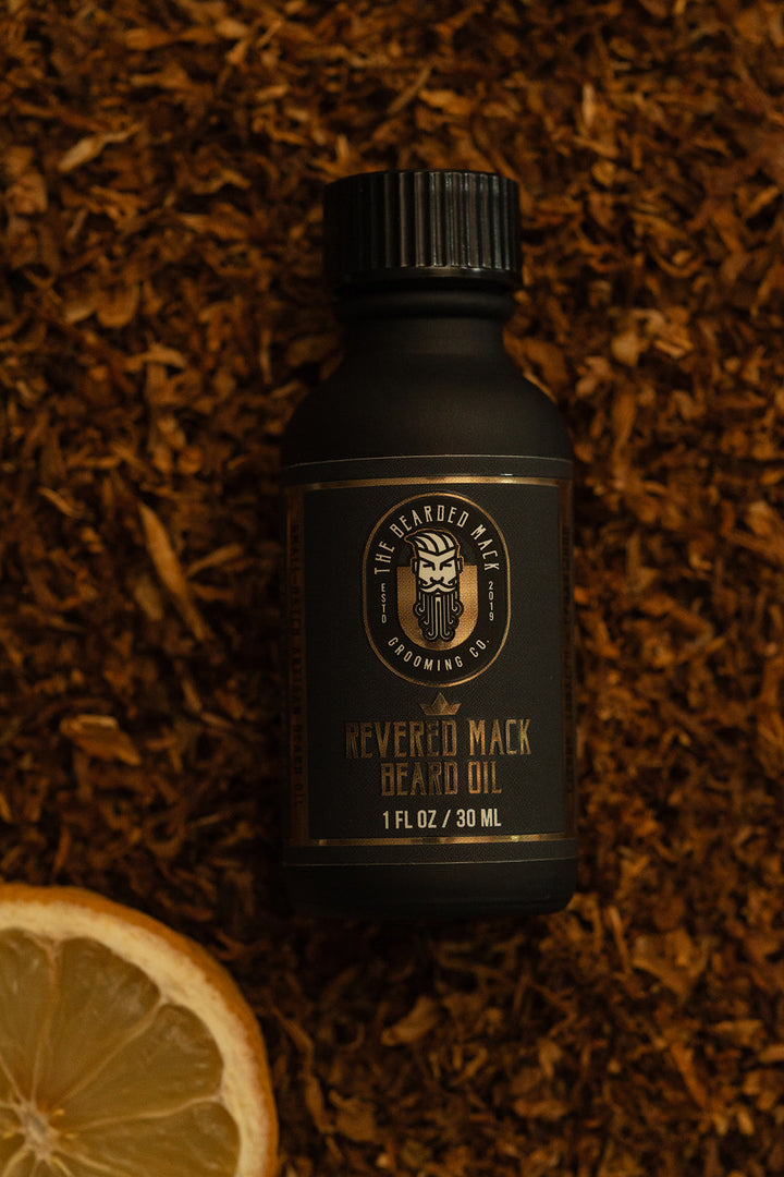 Revered Mack Beard Oil - Citrus, Tobacco + Cedarwood Beard Oil The Bearded Mack Grooming CO   