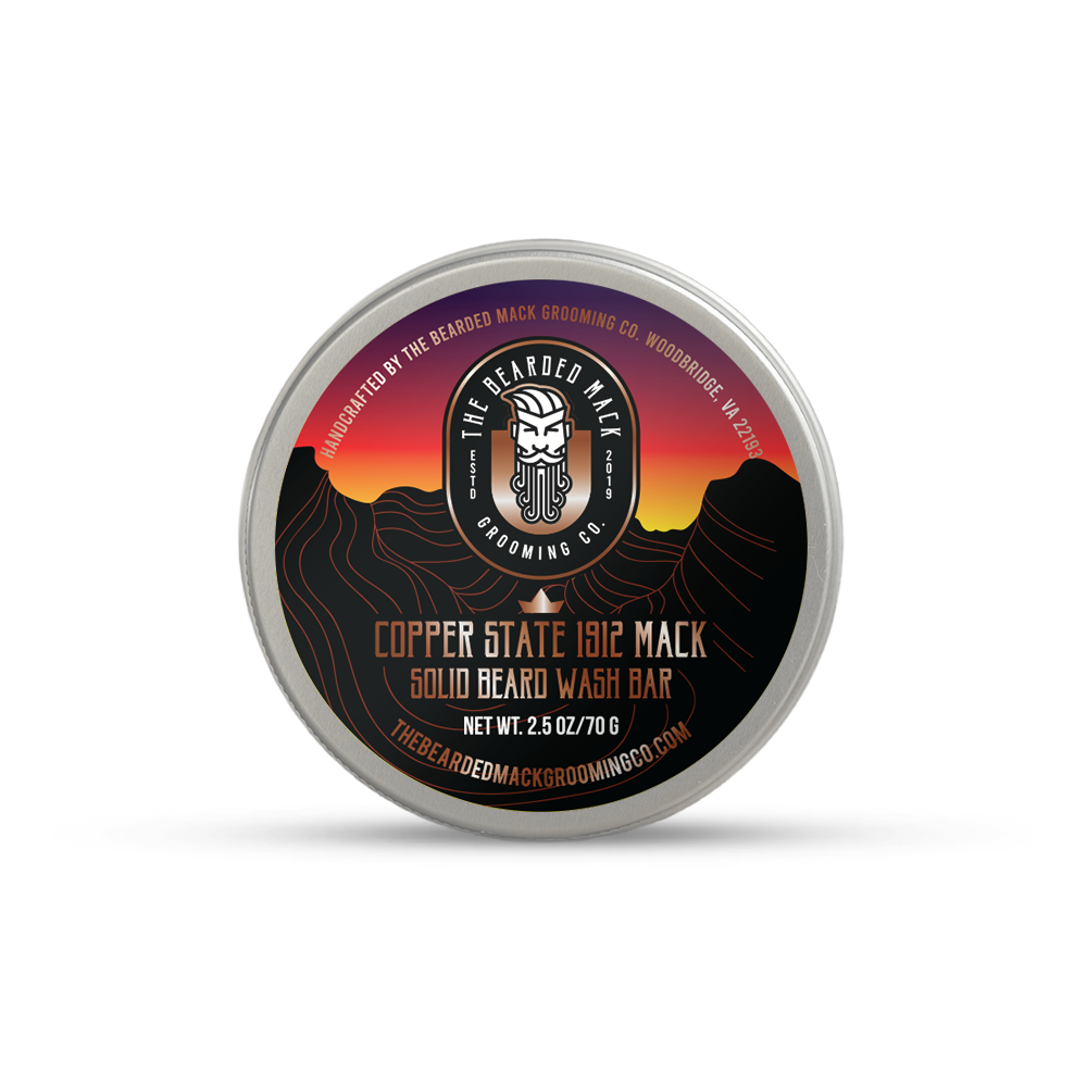 Copper State 1912 Mack Solid Beard Wash Bar | Citrus • Desert Sage • Cedarwood Solid Beard Wash Bar The Bearded Mack Grooming CO