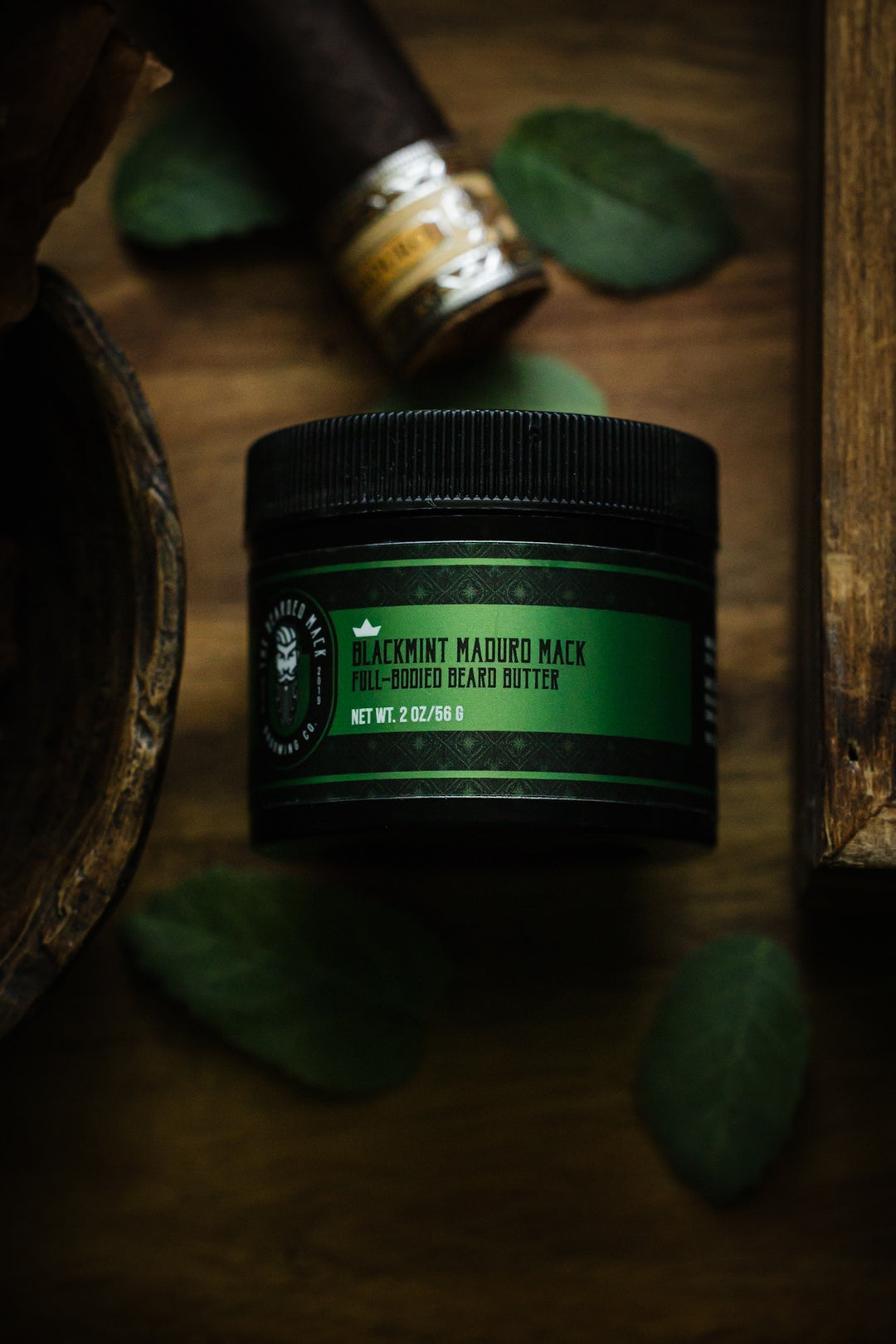 Blackmint Maduro Mack Beard Butter -  Warm Tobacco, Black Tea + Mint Beard Butter The Bearded Mack Grooming CO   