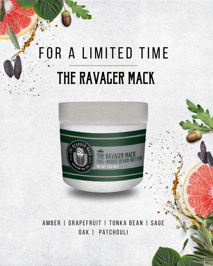 The Ravager Mack Beard Butter- Amber, Grapefruit + Patchouli Beard Butter The Bearded Mack Grooming CO