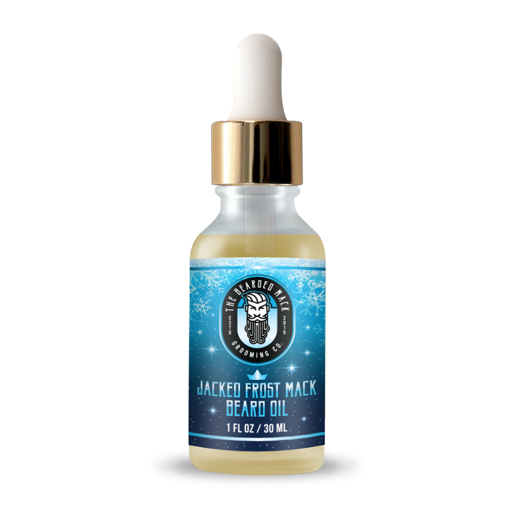 Jacked Frost Mack Signature Beard Oil - Winter Mint, Frosty Birch + Amber Beard Oil The Bearded Mack Grooming CO