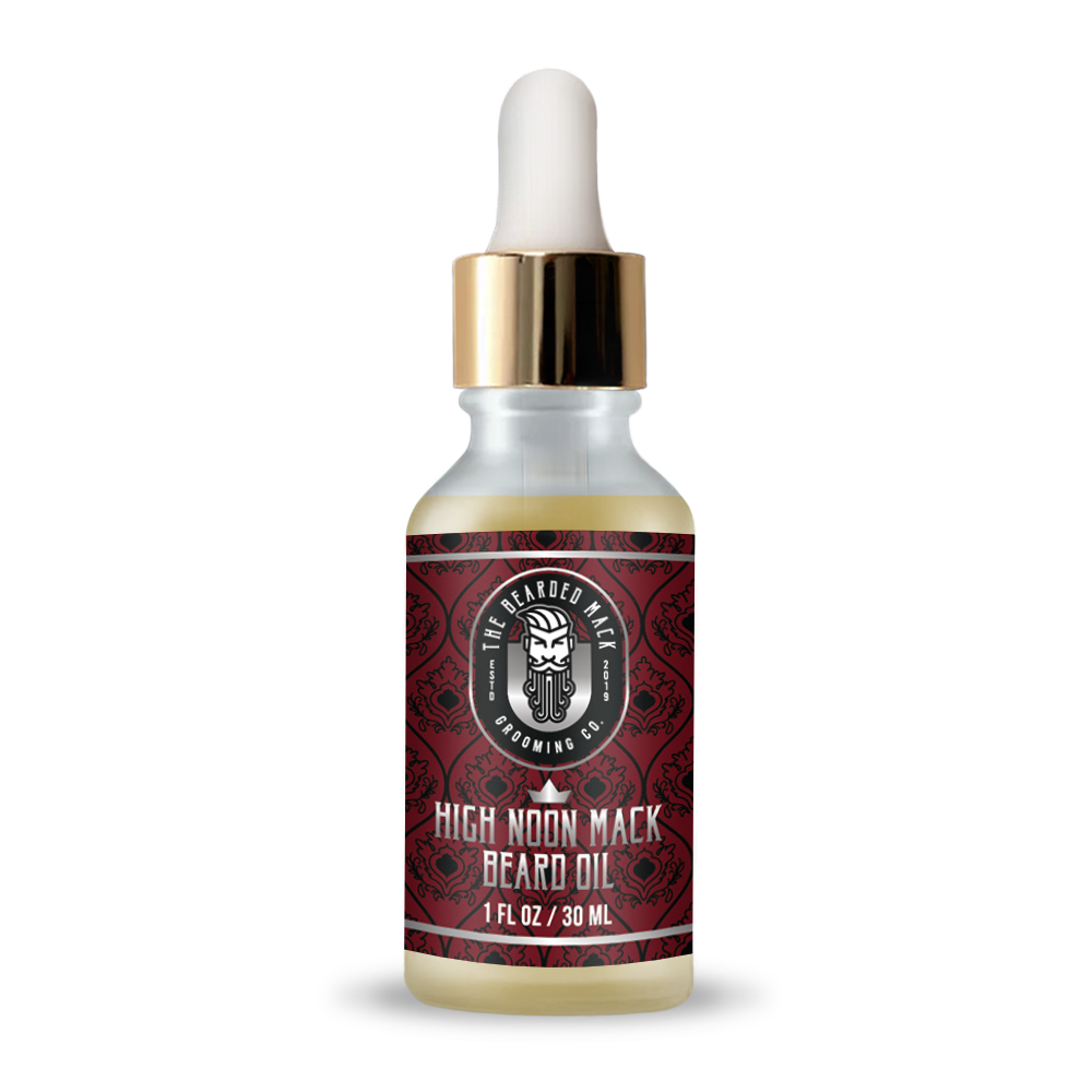 High Noon Mack Signature Beard Oil | Smoky Pipe Tobacco • Leather • Bourbon Beard Oil The Bearded Mack Grooming CO