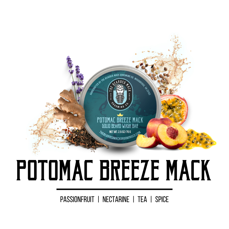 Potomac Breeze Mack Solid Beard Wash Bar | Passion Fruit • Nectarine • Tea • Spice
