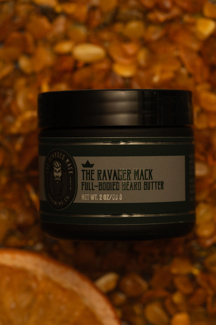 The Ravager Mack Beard Butter- Amber, Grapefruit + Patchouli Beard Butter The Bearded Mack Grooming CO   