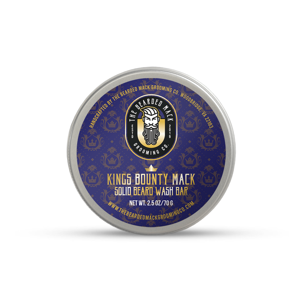 Kings Bounty Mack Solid Beard Wash Bar - Lavender, Birch + Aquatic Musk Solid Beard Wash Bar The Bearded Mack Grooming CO
