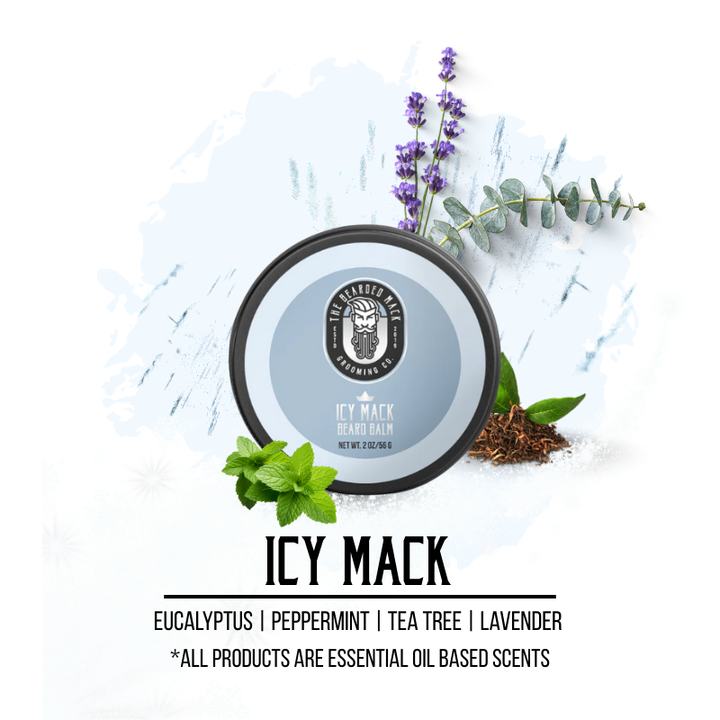 Icy Mack Beard Balm | Eucalyptus • Peppermint • Tea Tree Beard Balm The Bearded Mack Grooming CO