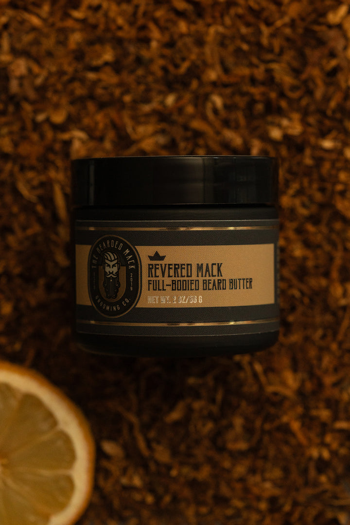 Revered Mack Beard Butter- Citrus, Tobacco + Cedarwood Beard Butter The Bearded Mack Grooming CO   