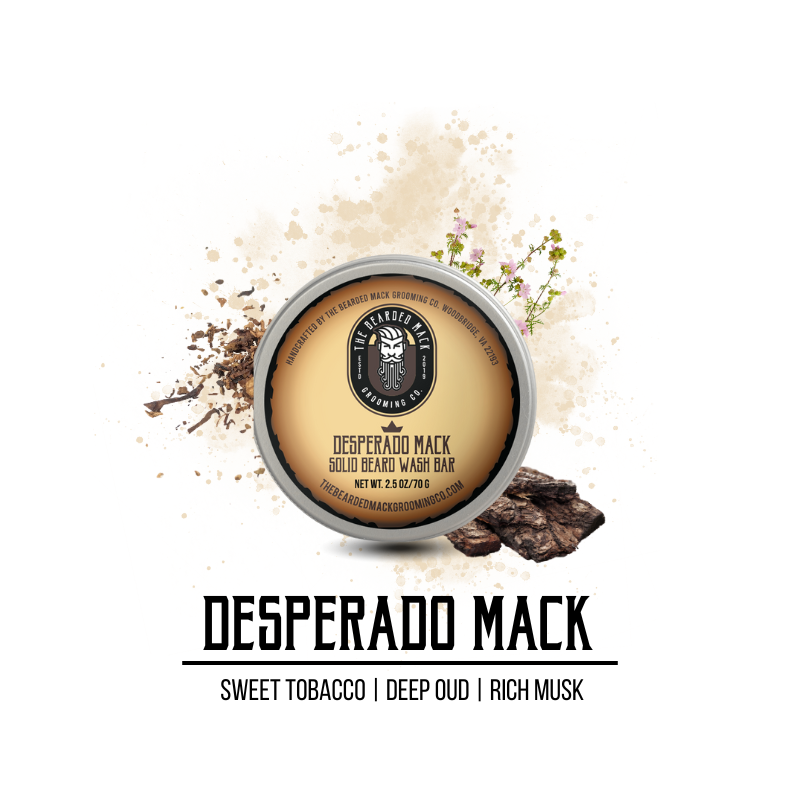 Desperado Mack Solid Beard Wash Bar | Sweet Tobacco • Oud • Musk Solid Beard Wash Bar The Bearded Mack Grooming CO