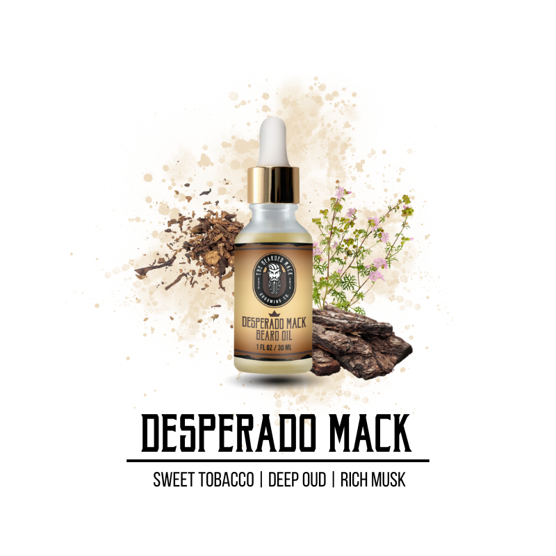 Desperado Mack Signature Beard Oil | Sweet Tobacco • Oud • Musk Beard Oil The Bearded Mack Grooming CO