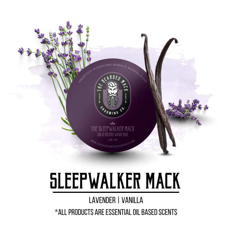 The Sleepwalker Mack Solid Beard Wash Bar | Lavender • Vanilla Solid Beard Wash Bar The Bearded Mack Grooming CO