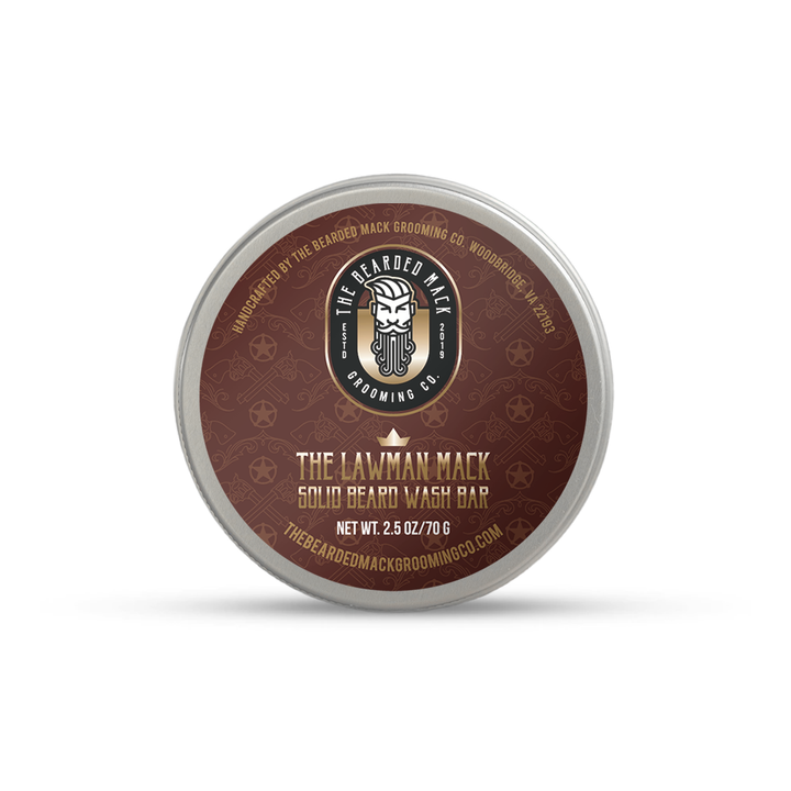 The Lawman Mack Solid Beard Wash Bar | Campfire • Sagebrush • Leather • Gunpowder Solid Beard Wash Bar The Bearded Mack Grooming CO