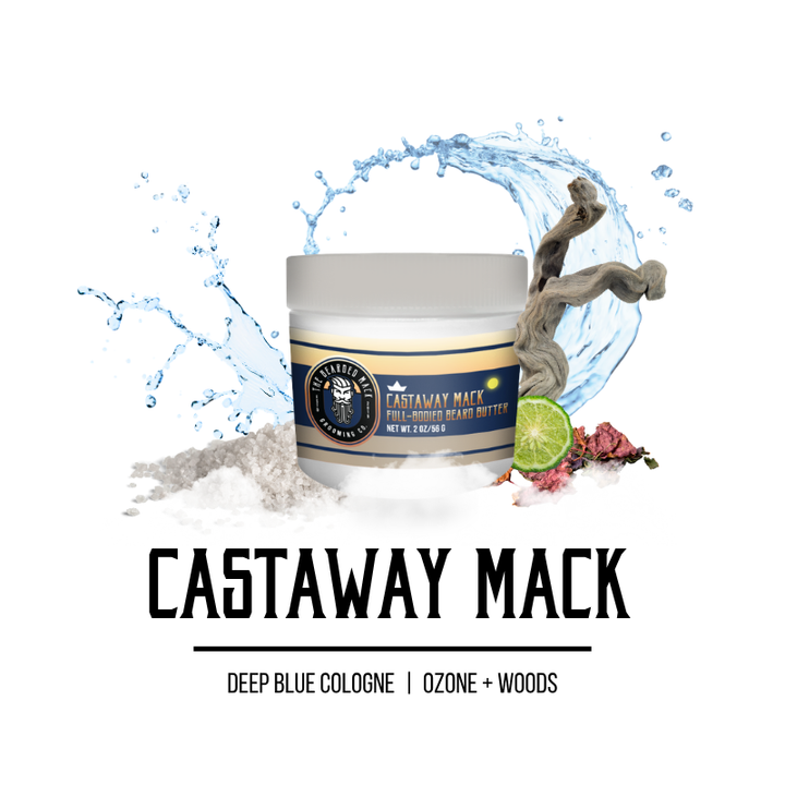 Castaway Mack Beard Butter | Dark Blue Cologne • Ozone • Woods