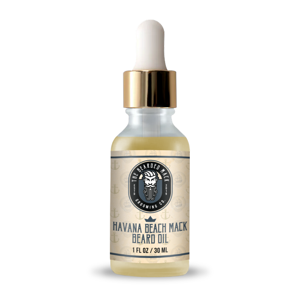 Havana Beach Mack Signature Beard Oil | Tobacco • Smooth Musk • Sea Salt Beard Oil The Bearded Mack Grooming CO