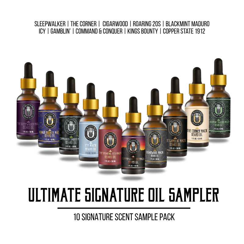 Ultimate Signature Beard Oil Sample Pack The Bearded Mack Grooming CO
