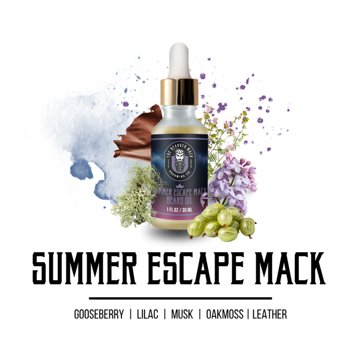 Summer Escape Mack Signature Beard Oil | Gooseberry • Lilac • Leather • Oakmoss Beard Oil The Bearded Mack Grooming CO