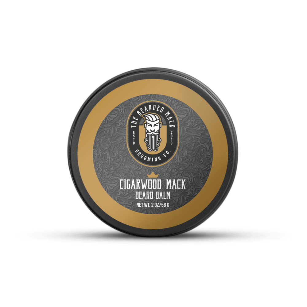 Cigarwood Mack Beard Balm -  Tobacco, Oud + Smoky Vanilla Beard Balm The Bearded Mack Grooming CO   