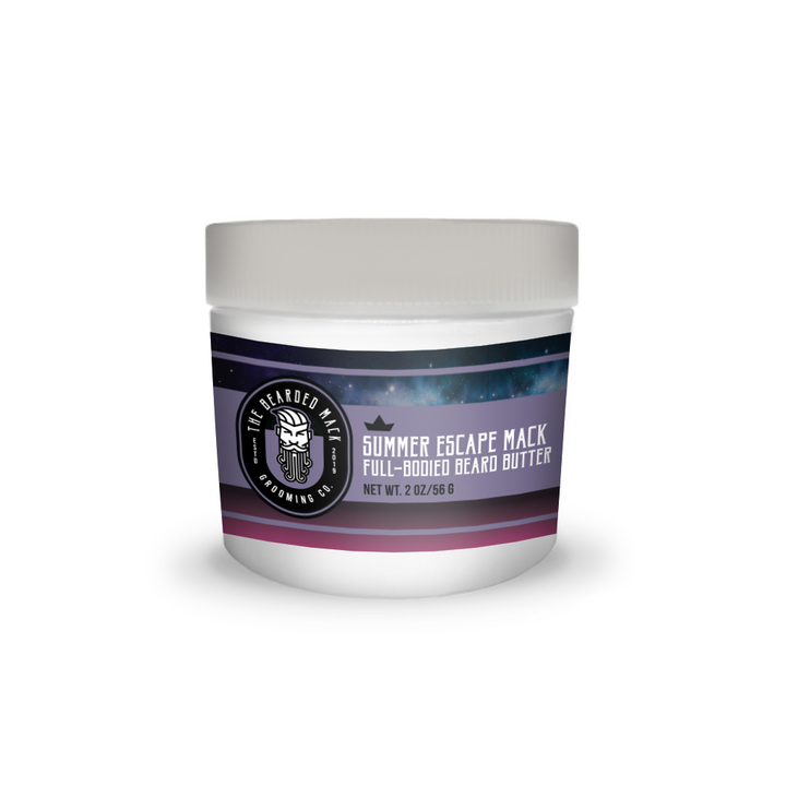 Summer Escape Mack Beard Butter | Gooseberry • Lilac • Leather • Oakmoss Beard Oil The Bearded Mack Grooming CO