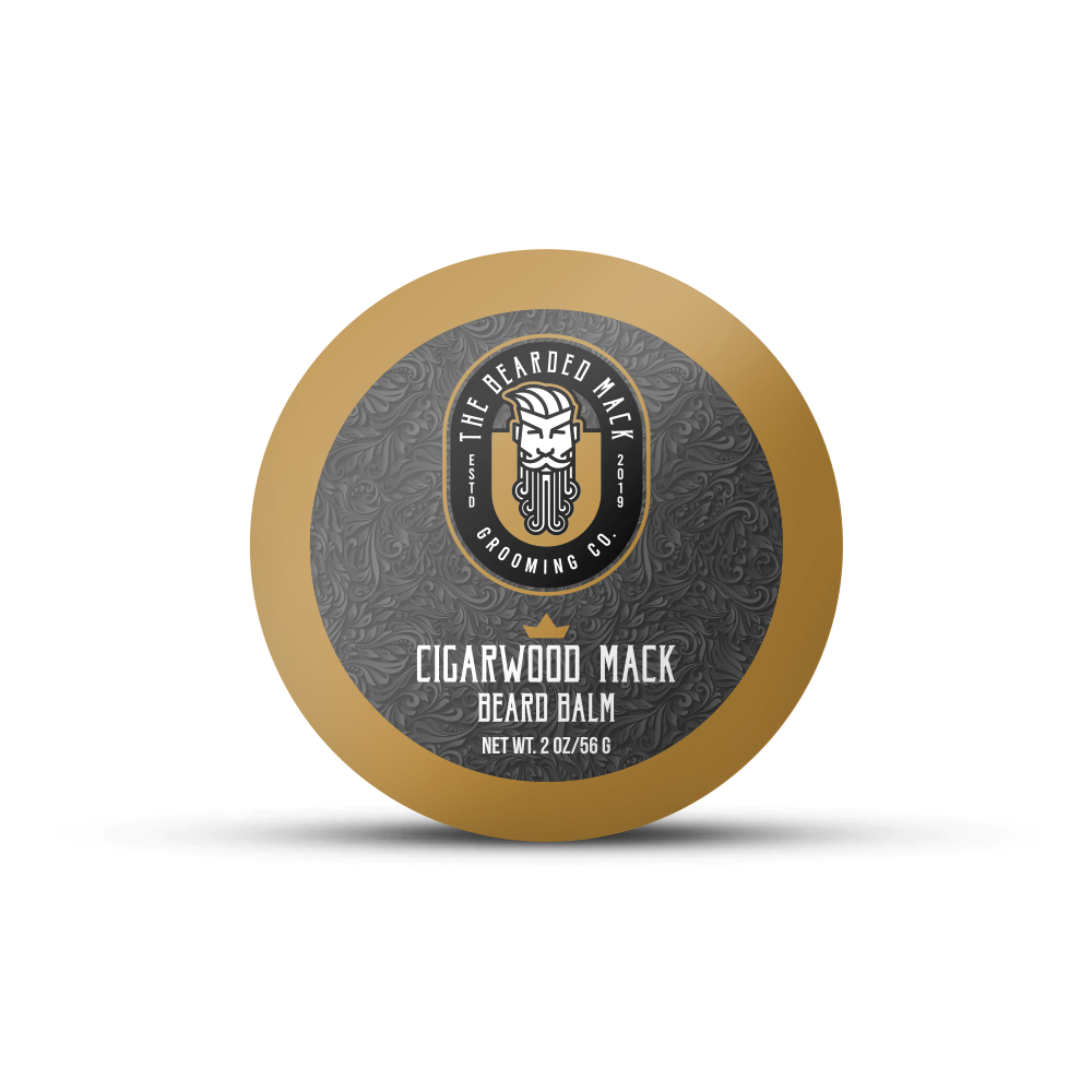 Cigarwood Mack Beard Balm -  Tobacco, Oud + Smoky Vanilla Beard Balm The Bearded Mack Grooming CO   