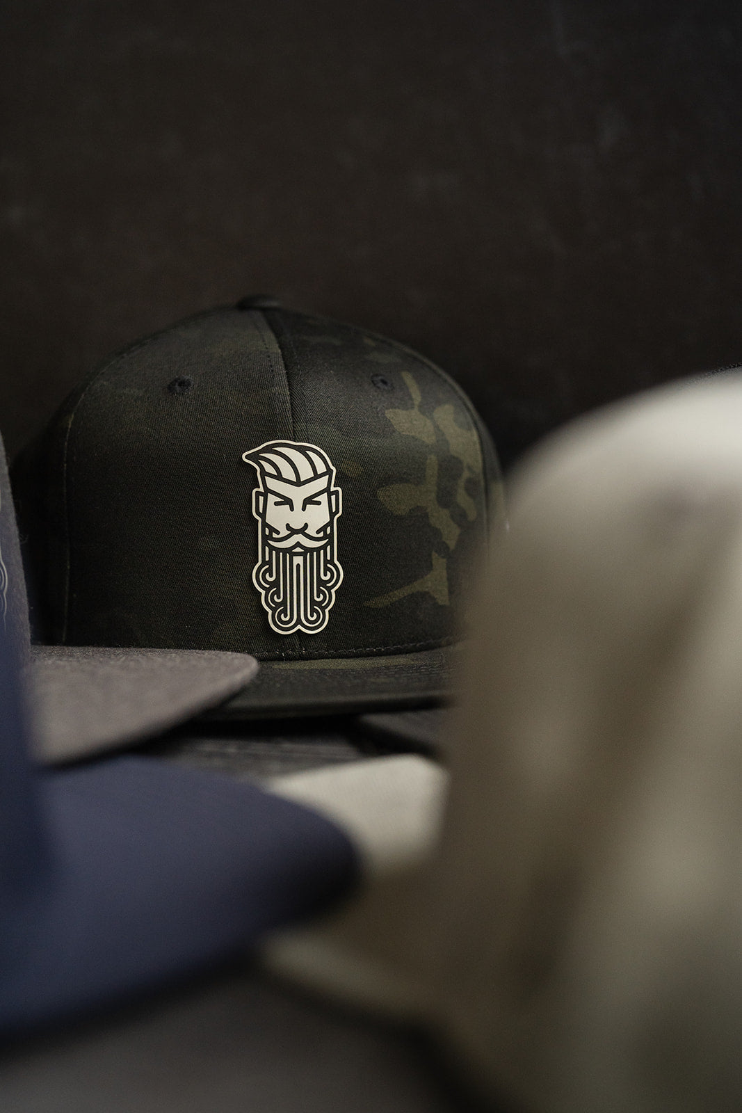 Flat Bill Leather Patch Snapback Hat Hats The Bearded Mack Grooming CO   