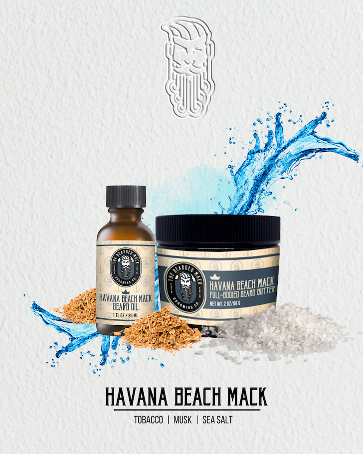 Havana Beach Mack Signature Beard Oil - Tobacco, Elegant Musk + Sea Salt Beard Oil The Bearded Mack Grooming CO