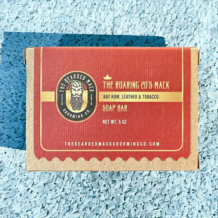 The Roaring 20's Mack Handcrafted Bar Soap - Bay Rum, Leather + Tobacco Soap Bar The Bearded Mack Grooming CO   
